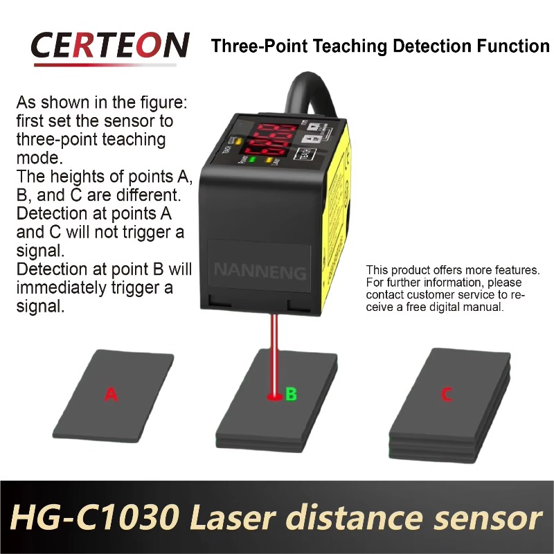 Industrial Laser Displacement Sensor - Capteur de distance laser HG-C1030, mesure