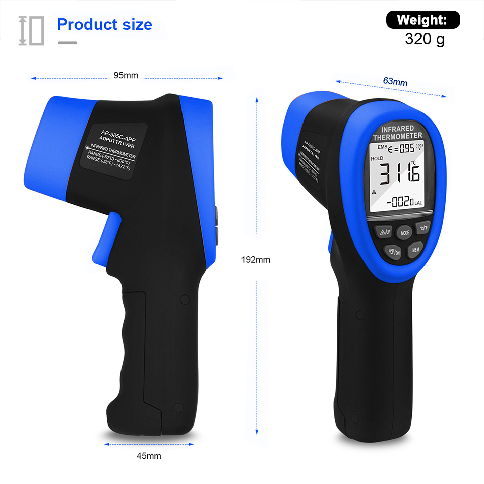 Thermomètre infrarouge, dispos - Industrial Laser Measuring Device avis et prix